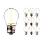 Confezione Multipack 10x Noxion Lucent LED E27 Sferica Filamento Chiara 1.4W 136LM - 827 Bianco Molto Caldo | Sostitutiva 15W
