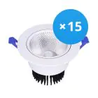 Confezione Multipack 15x Downlight LED Il Giro Inclinabile 15W 1200lm 60D - 930 Luce Calda -  | 135mm - Ritaglio 110mm - UGR 