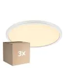 Confezione Multipack 3x Nordlux Bulkhead LED Oja 29 Bianca 18W 1700lm - 827 Bianco Molto Caldo | A 3 Livelli Dimmerabile - IP20